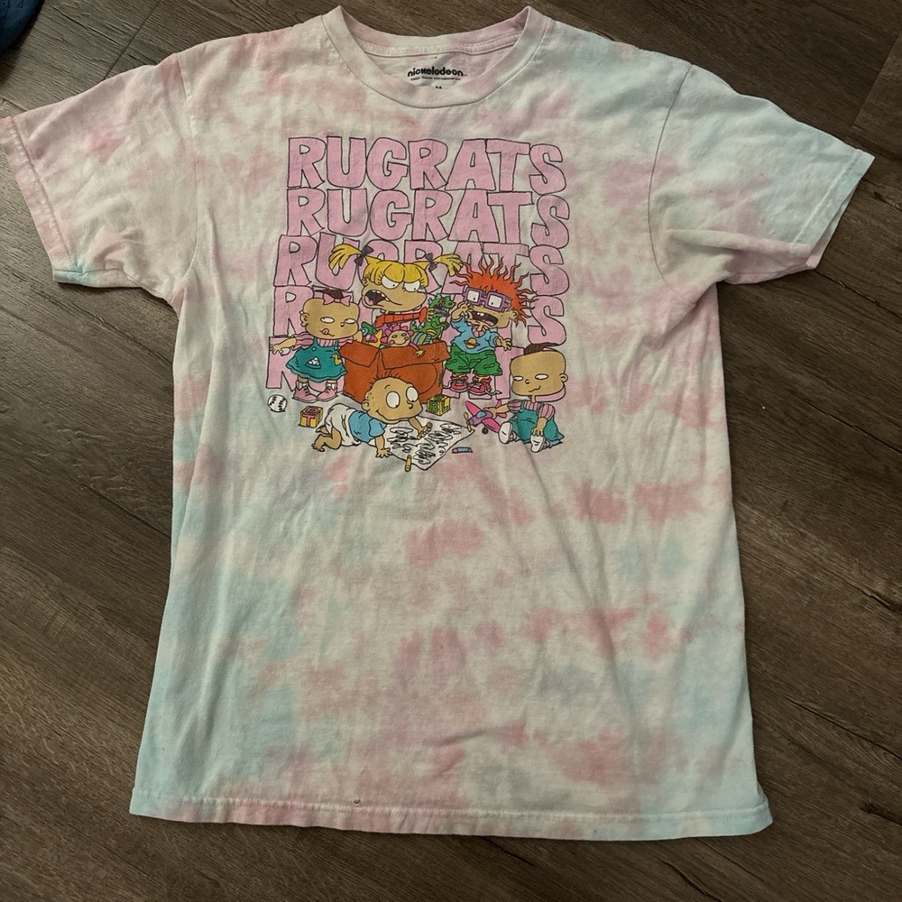 Nickelodeon Rugrats Pink and Blue Tie-Dye T-Shirt
